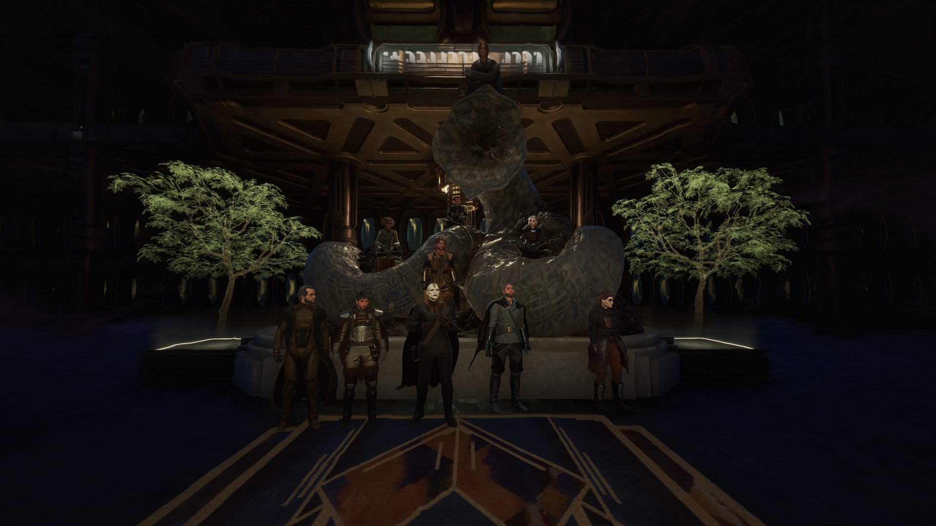 Community gathering at a ceremonial sanctuary